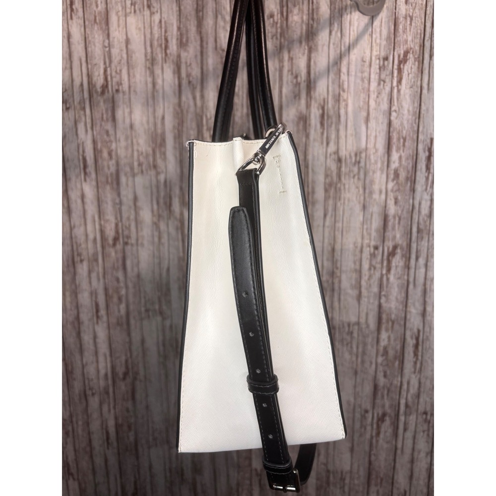 Michael Kors Pebble Large Colorblock Leather Tote Bag Grey Black White - GUC - Picture 3 of 9